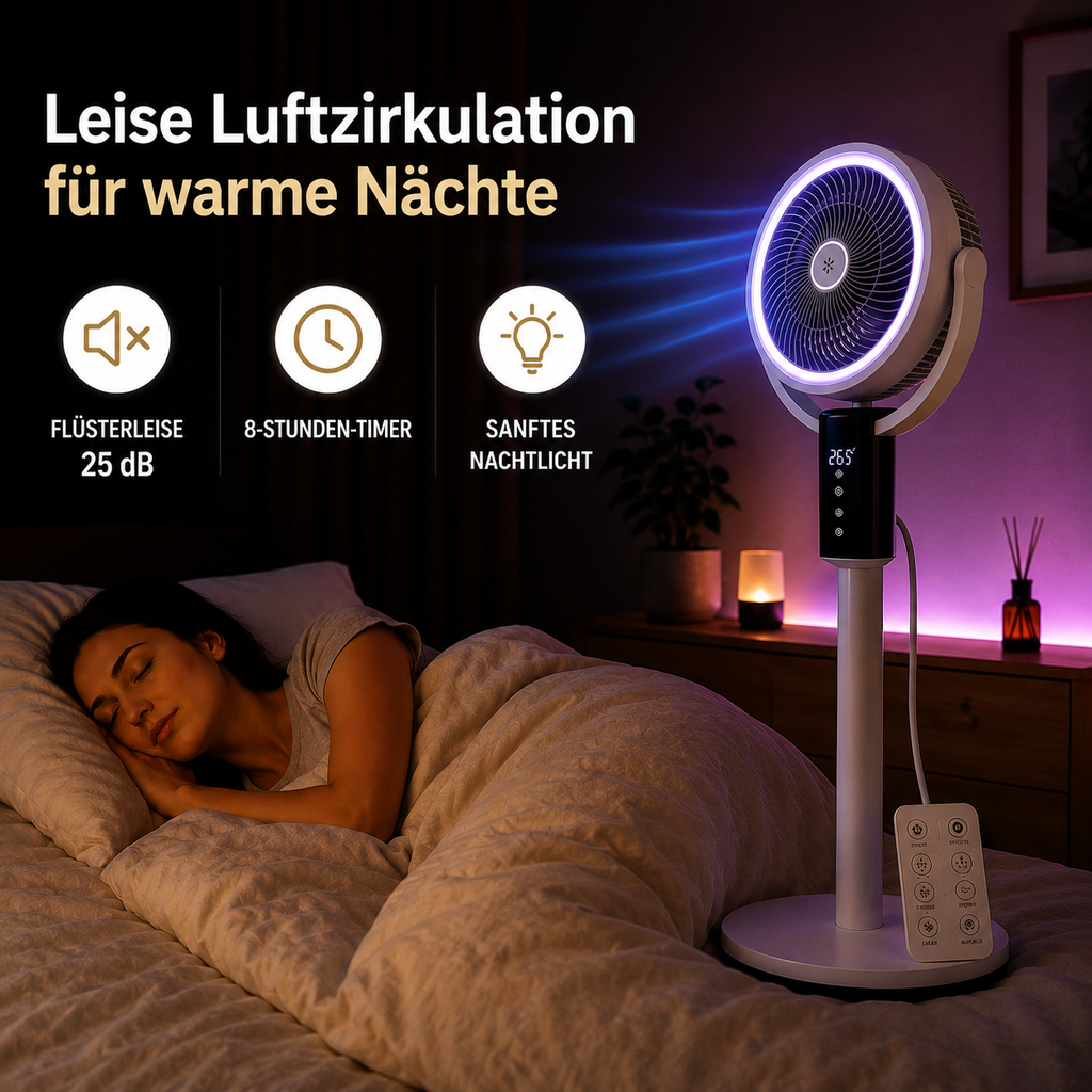 LuftWerK™ AeroPro – Leise Kühlung für warme Nächte